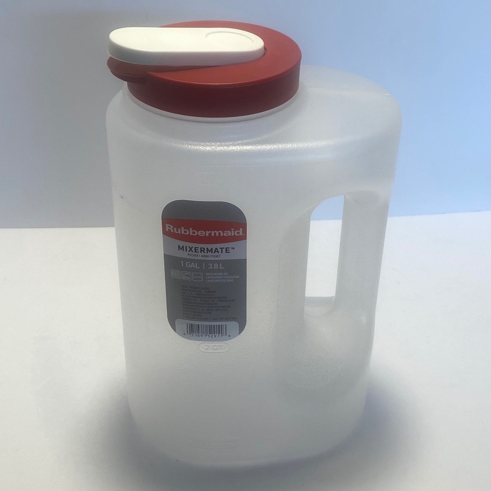 Rubbermaid Mixermate Pitcher 1 Gal Clear New BPA Free Made in USA